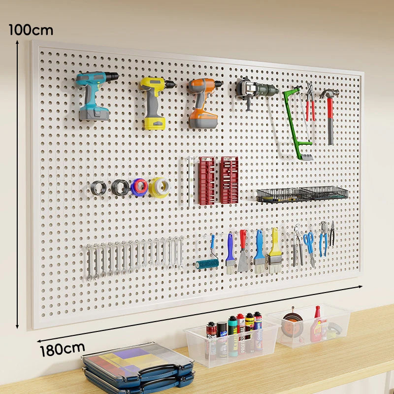 Pegboard Organizer Wall-Mounted Steel Includes 10 Hooks