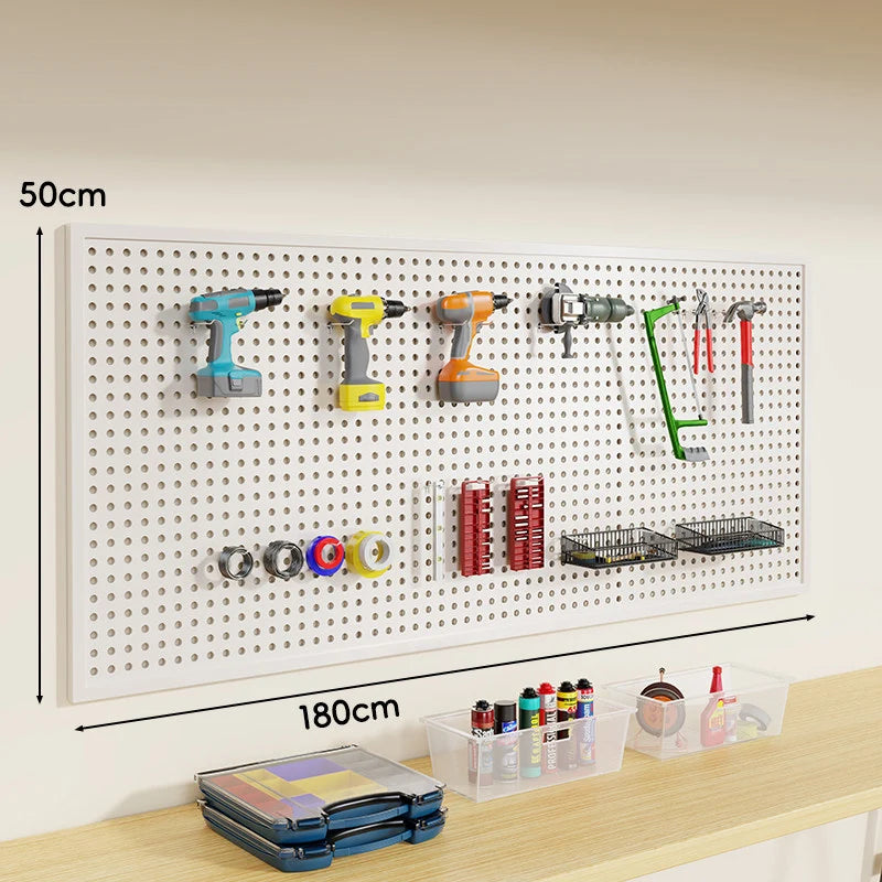 Pegboard Organizer Wall-Mounted Steel Includes 10 Hooks