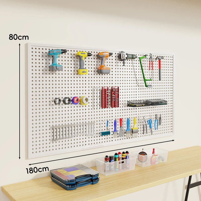 Pegboard Organizer Wall-Mounted Steel Includes 10 Hooks
