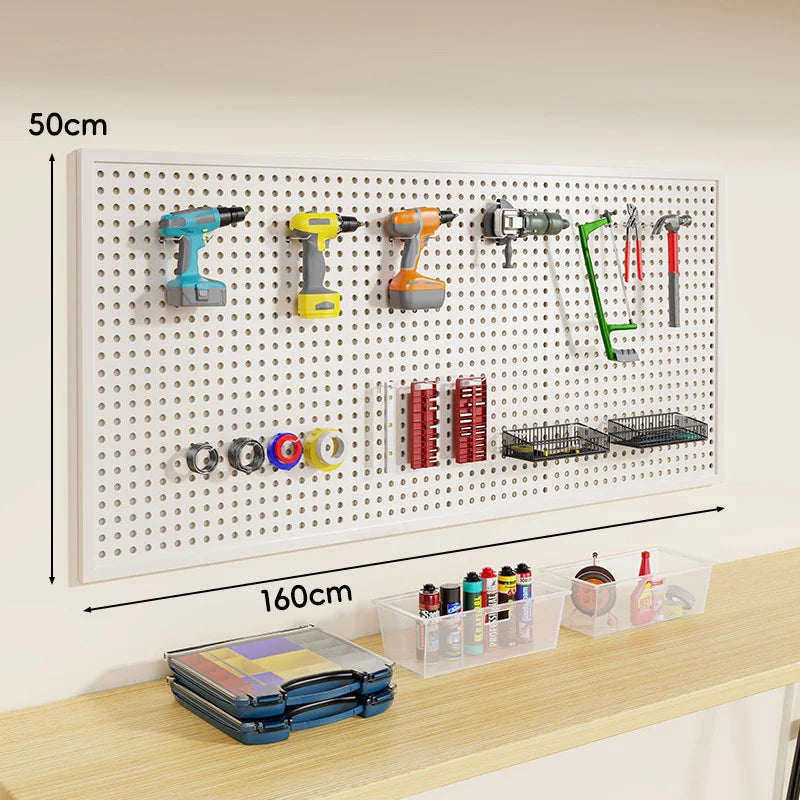 Pegboard Organizer Wall-Mounted Steel Includes 10 Hooks