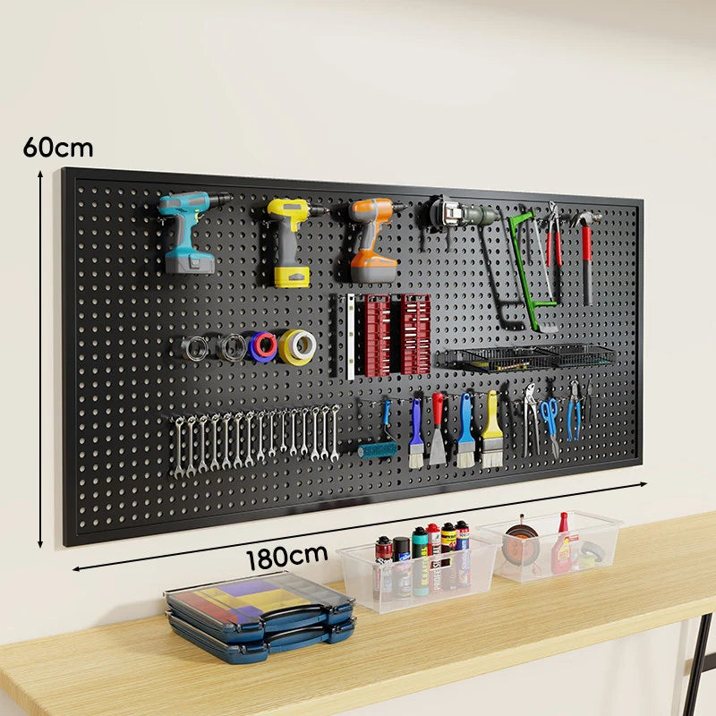 Pegboard Organizer Wall-Mounted Steel Includes 10 Hooks