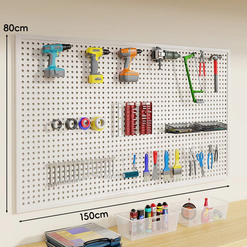 Pegboard Organizer Wall-Mounted Steel Includes 10 Hooks