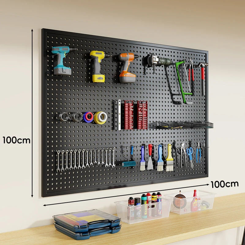 Pegboard Organizer Wall-Mounted Steel Includes 10 Hooks