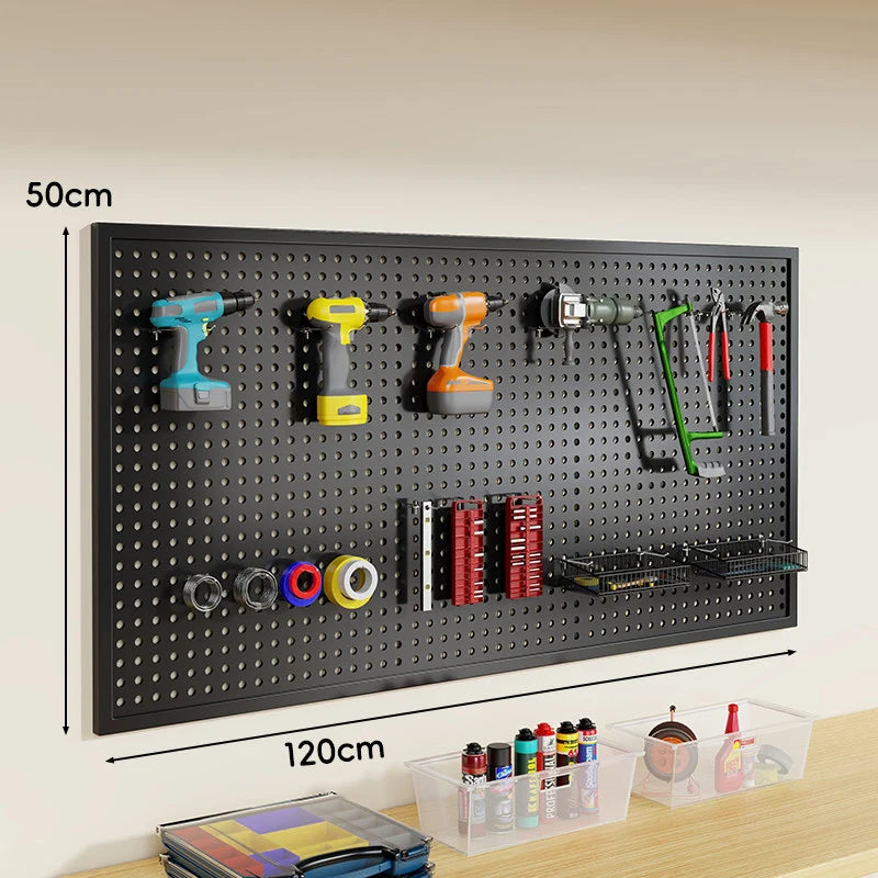 Pegboard Organizer Wall-Mounted Steel Includes 10 Hooks