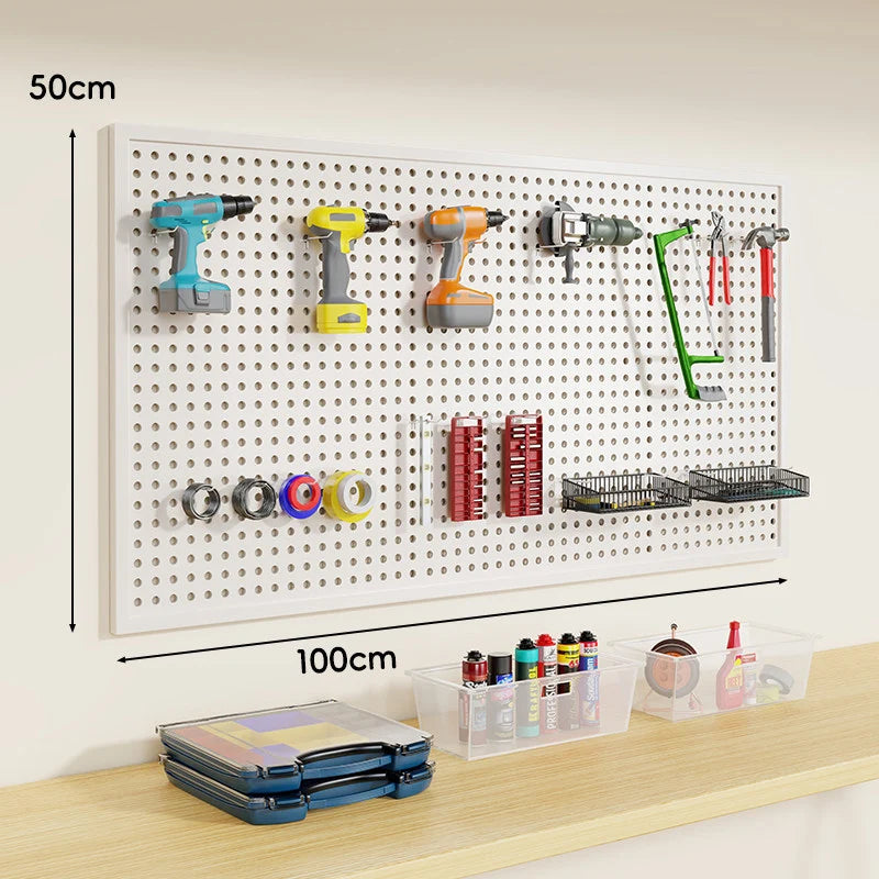 Pegboard Organizer Wall-Mounted Steel Includes 10 Hooks