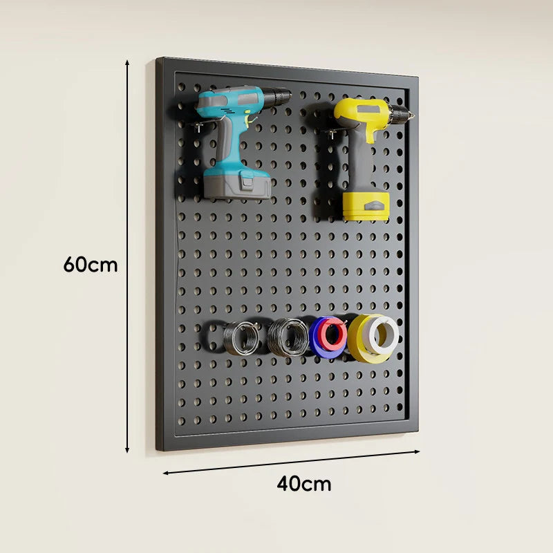 Pegboard Organizer Wall-Mounted Steel Includes 10 Hooks