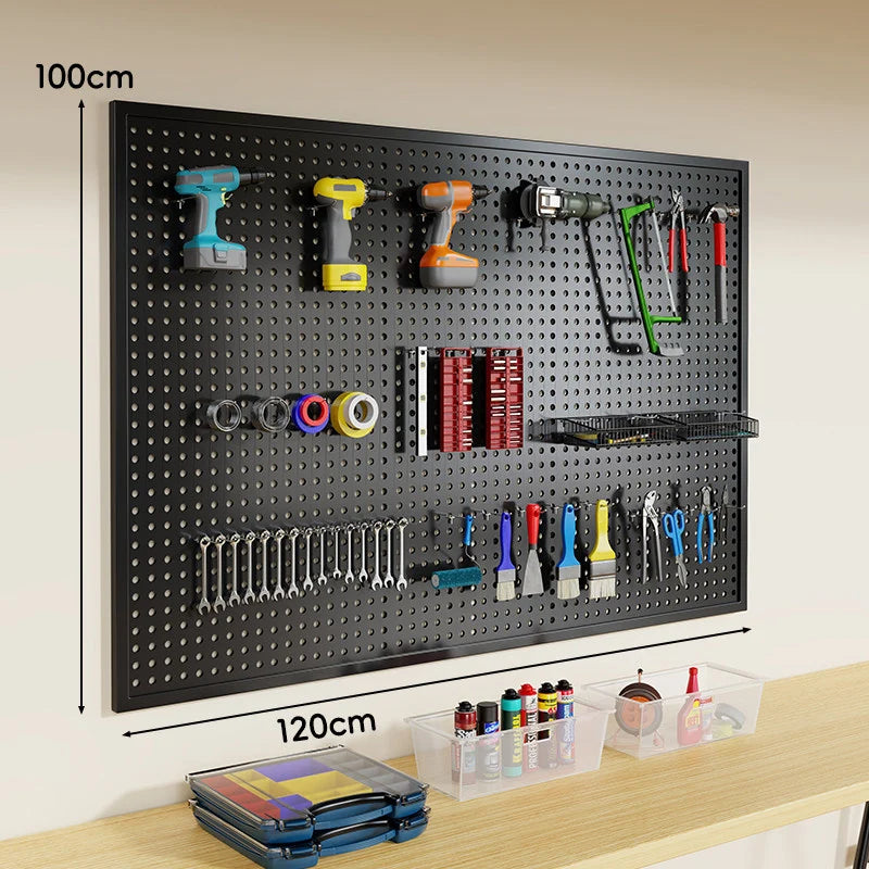 Pegboard Organizer Wall-Mounted Steel Includes 10 Hooks
