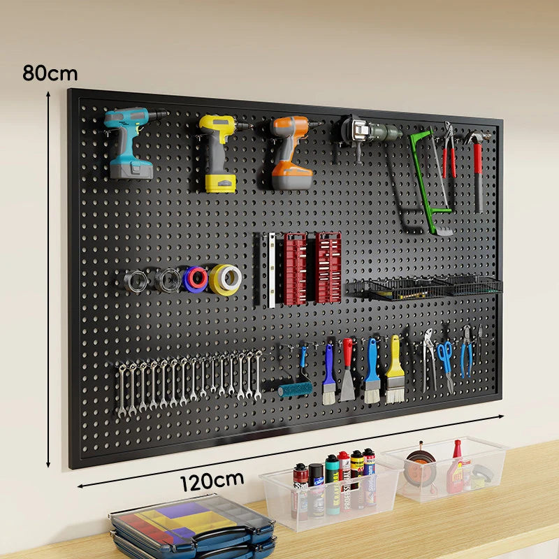 Pegboard Organizer Wall-Mounted Steel Includes 10 Hooks