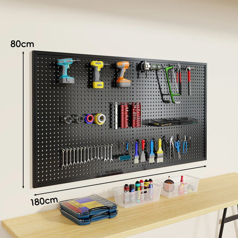 Pegboard Organizer Wall-Mounted Steel Includes 10 Hooks