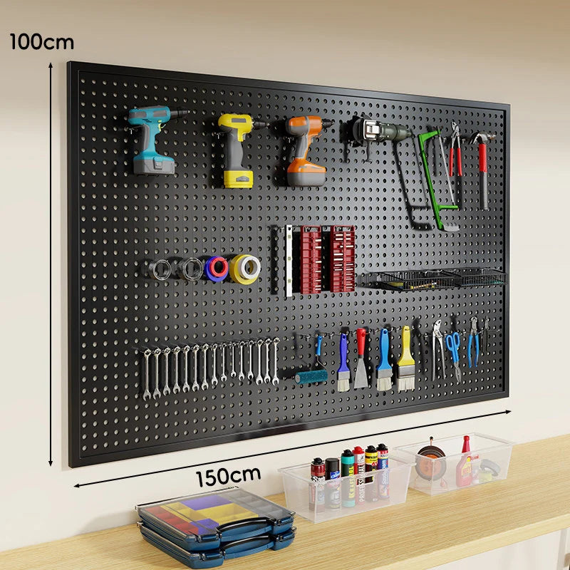 Pegboard Organizer Wall-Mounted Steel Includes 10 Hooks