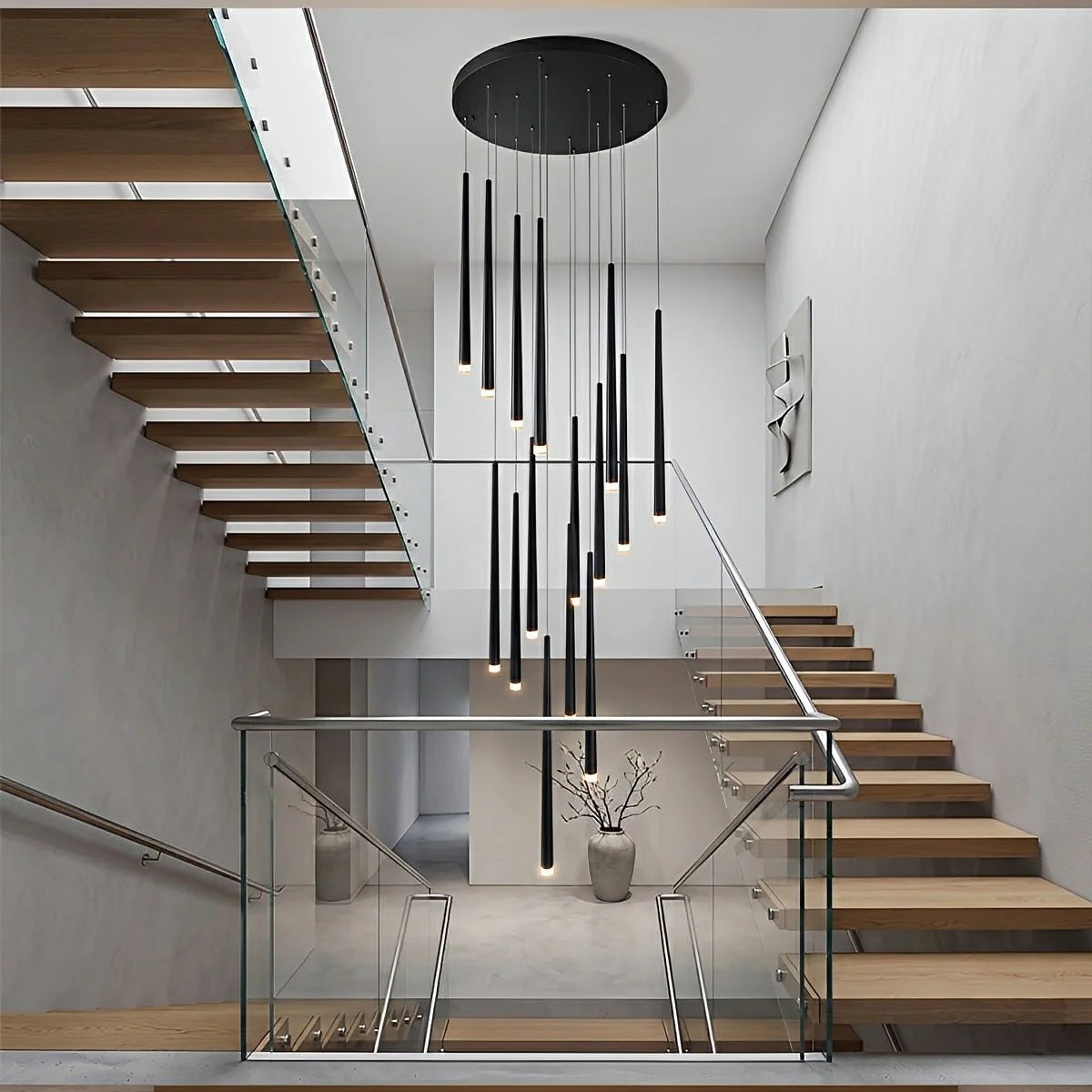 Pendant Chandelier Cascading Adjustable Integrated LED Dimmable