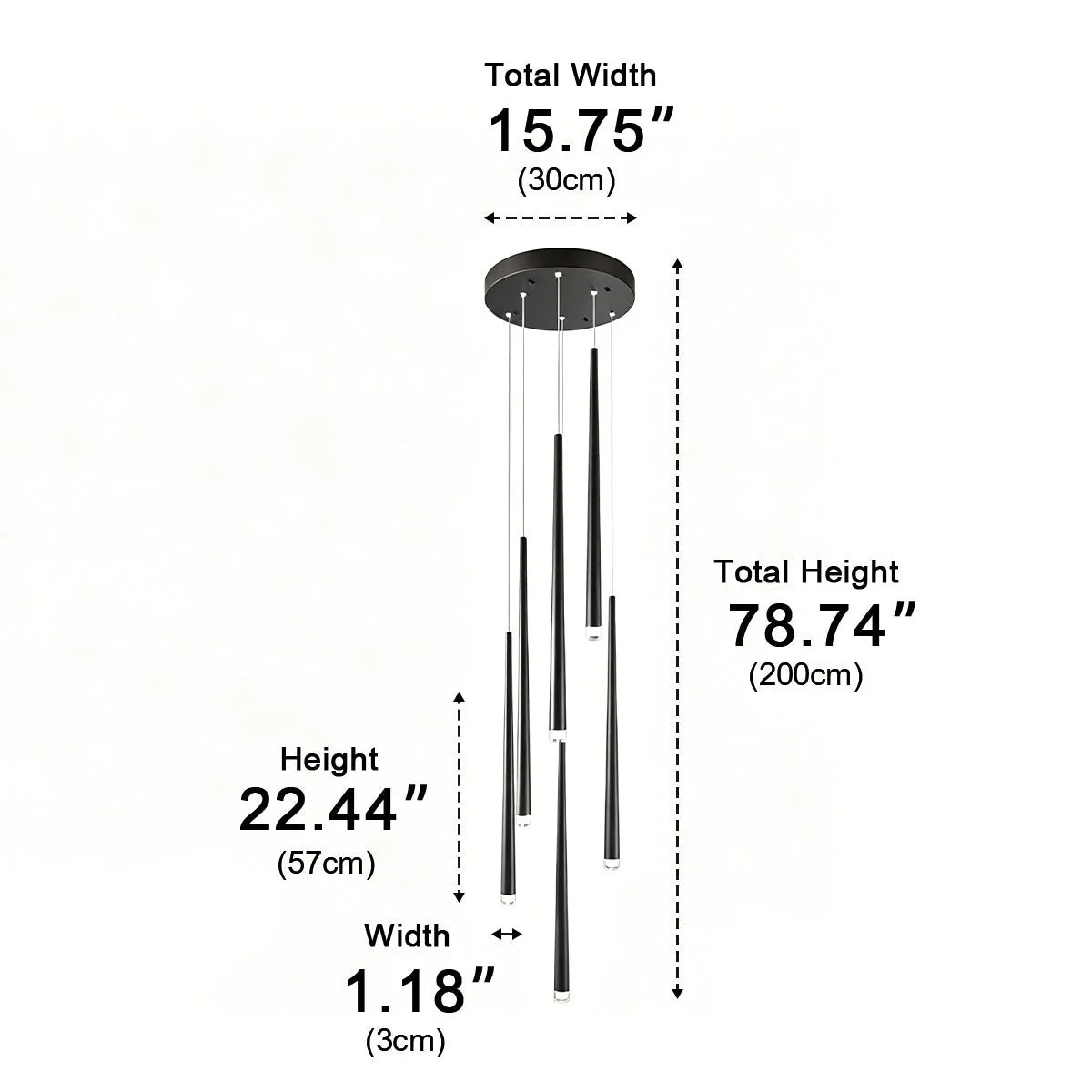 Pendant Chandelier Cascading Adjustable Integrated LED Dimmable