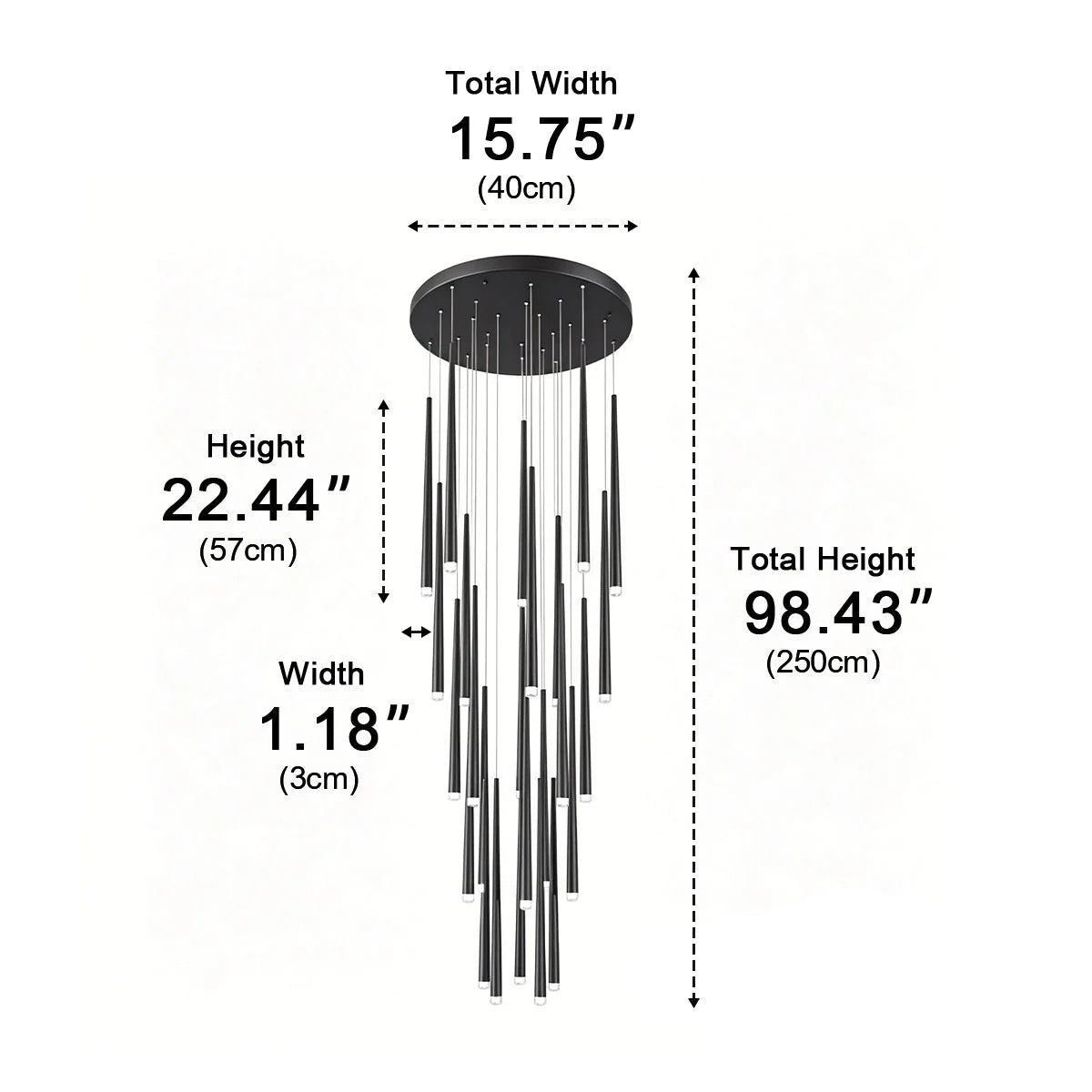 Pendant Chandelier Cascading Adjustable Integrated LED Dimmable