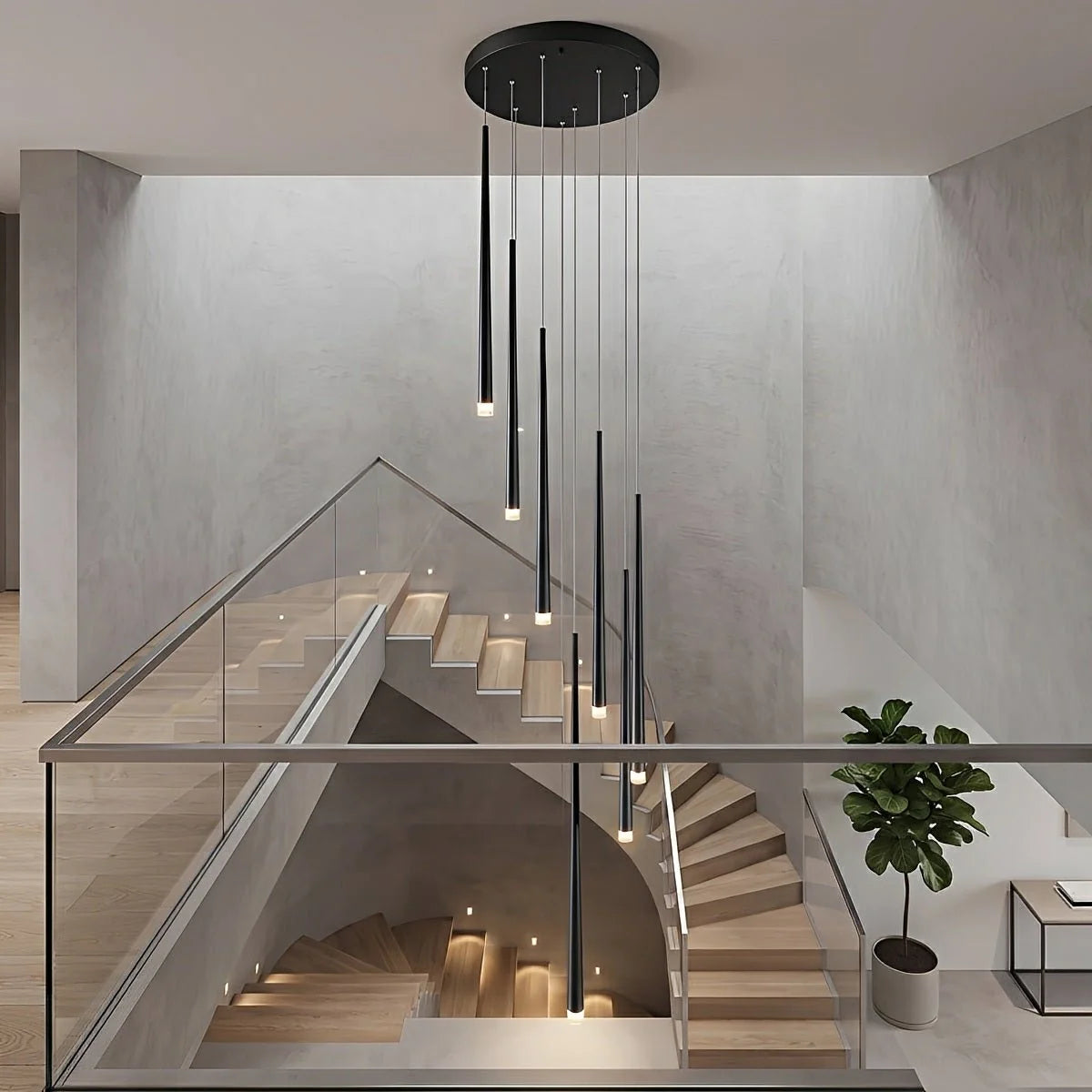 Pendant Chandelier Cascading Adjustable Integrated LED Dimmable