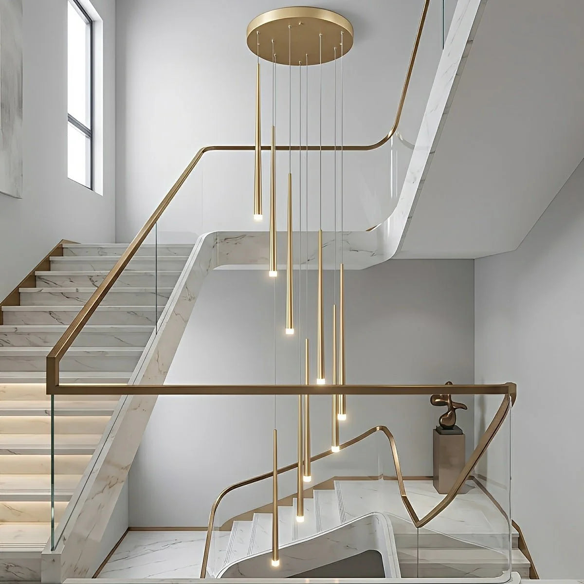 Pendant Chandelier Cascading Adjustable Integrated LED Dimmable