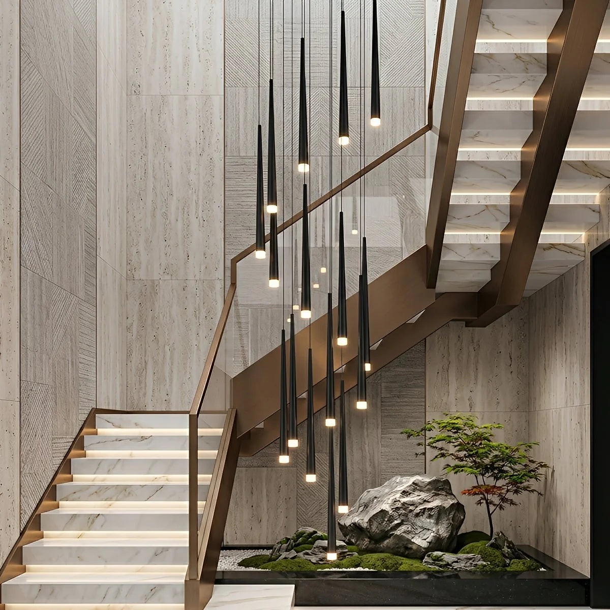 Pendant Chandelier Cascading Adjustable Integrated LED Dimmable