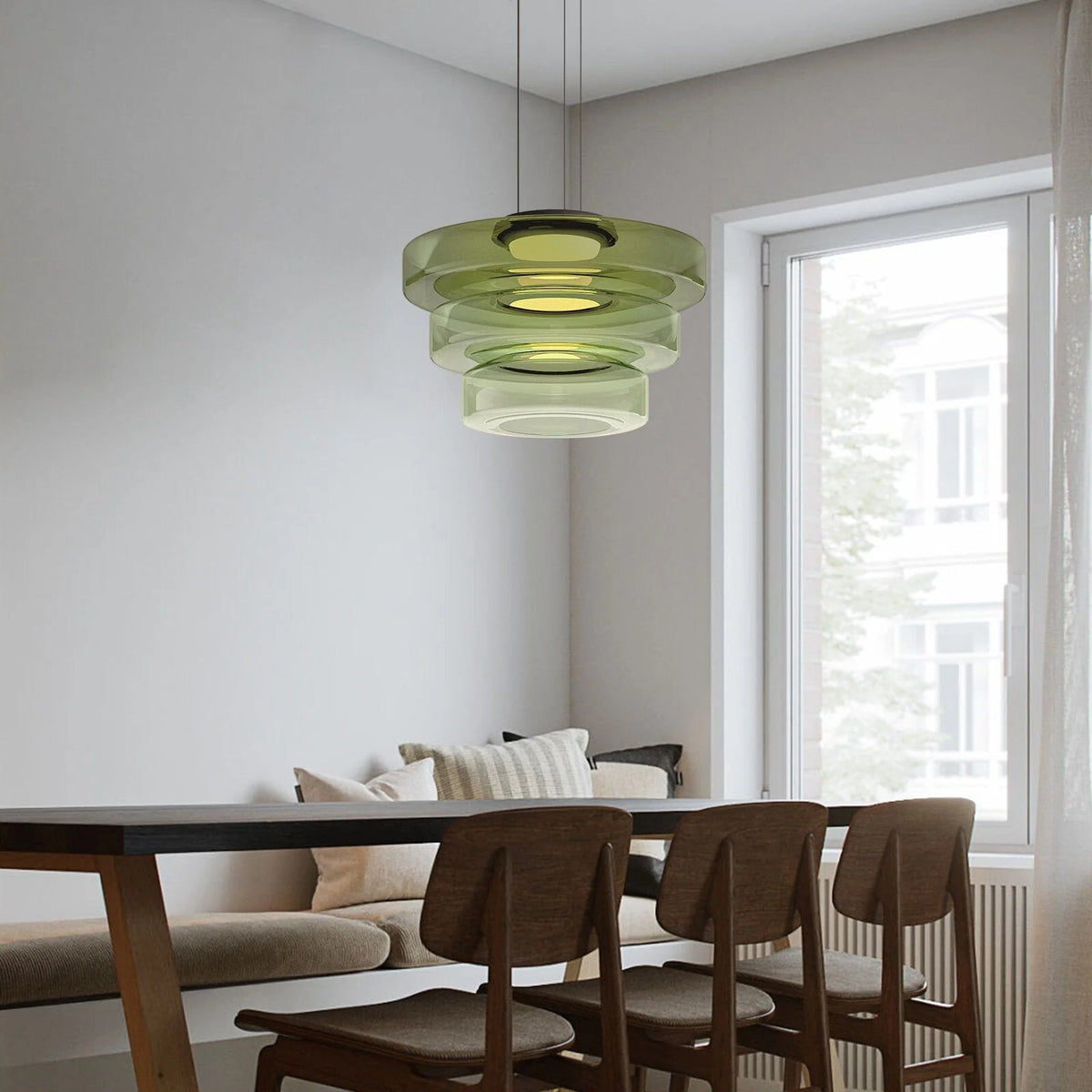 Pendant Lamp Diffused Glass Glare-Free Adjustable Drop