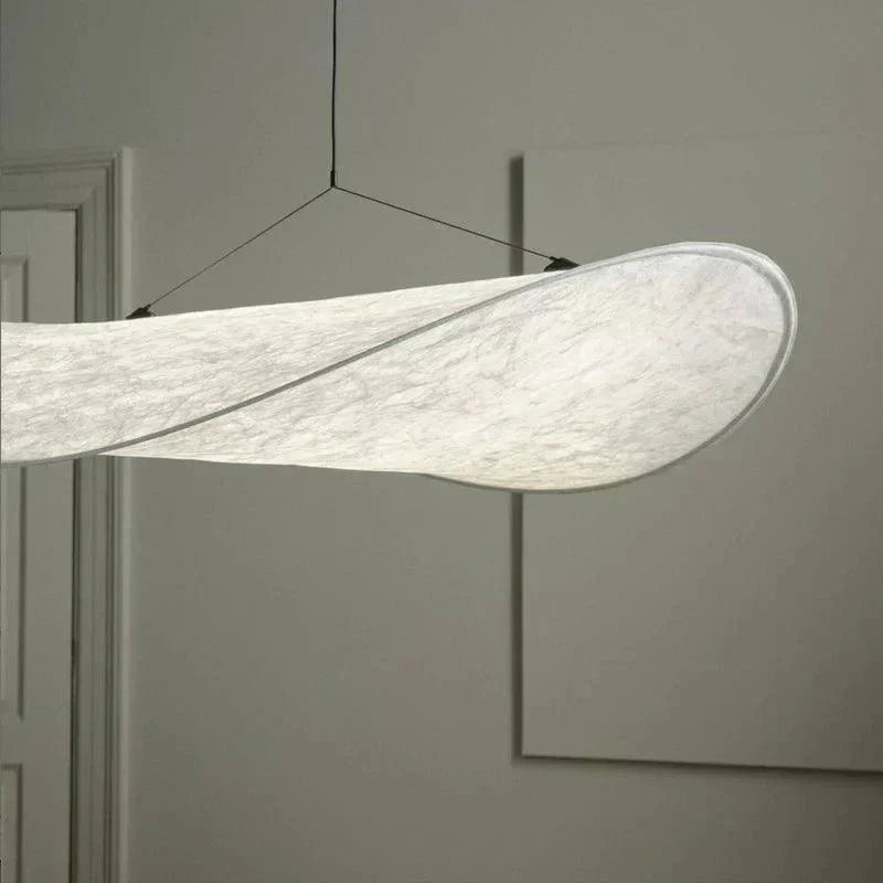 Pendant Lamp Handmade Silk Shade Integrated LED Remote Control