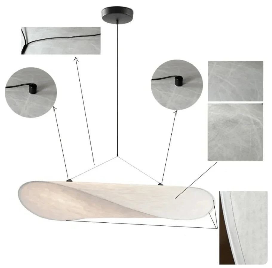 Pendant Lamp Handmade Silk Shade Integrated LED Remote Control
