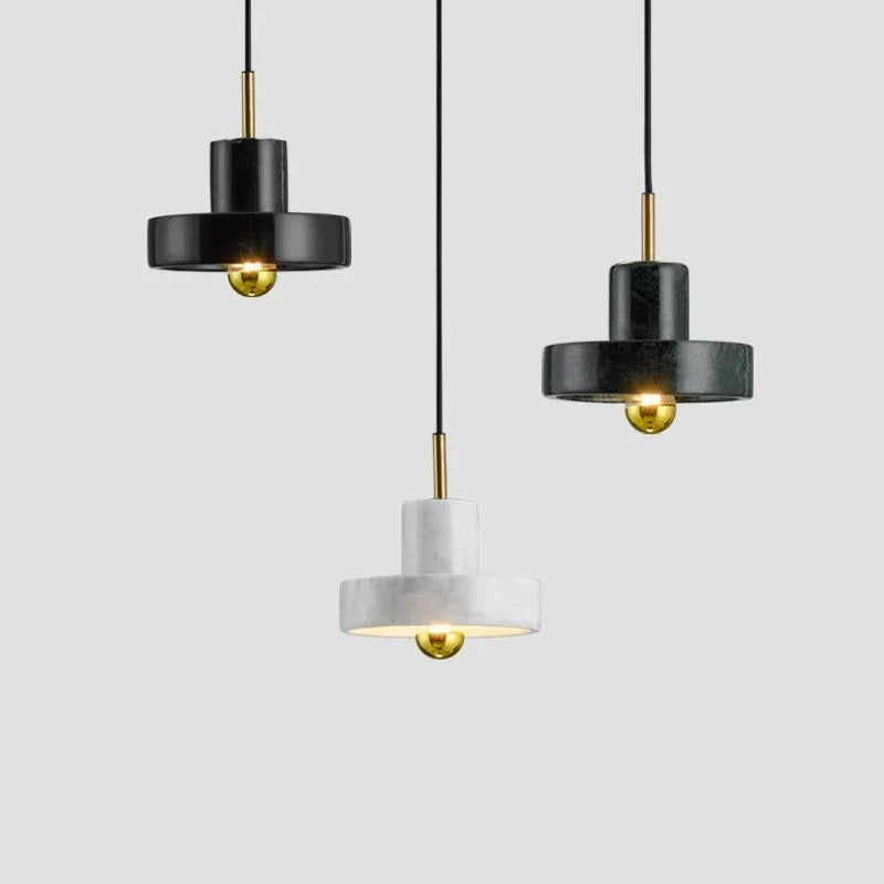 Pendant Light Backlit Natural Marble Adjustable Drop