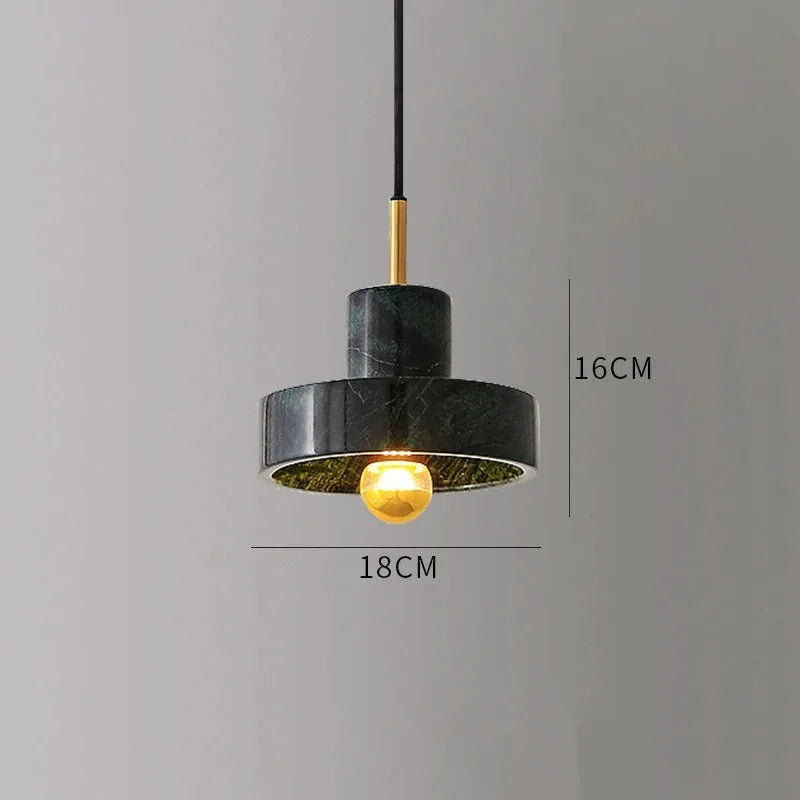 Pendant Light Backlit Natural Marble Adjustable Drop