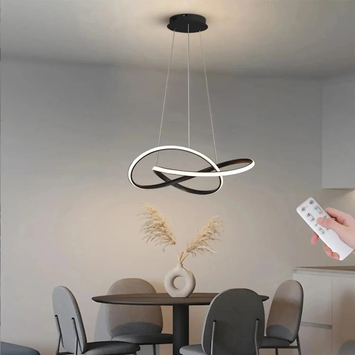 Pendant Light Clover Design Dimmable LED Remote Control