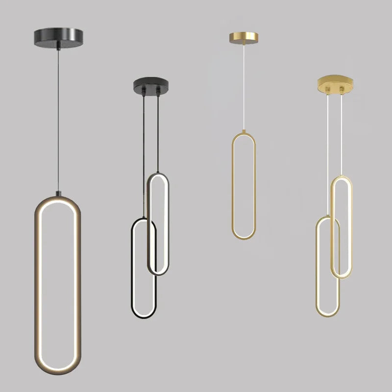 Pendant Light Gold-Lined Integrated LED & Adjustable Drop
