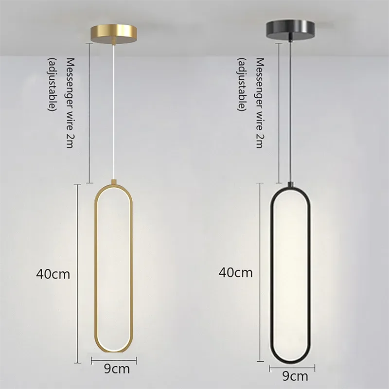 Pendant Light Gold-Lined Integrated LED & Adjustable Drop