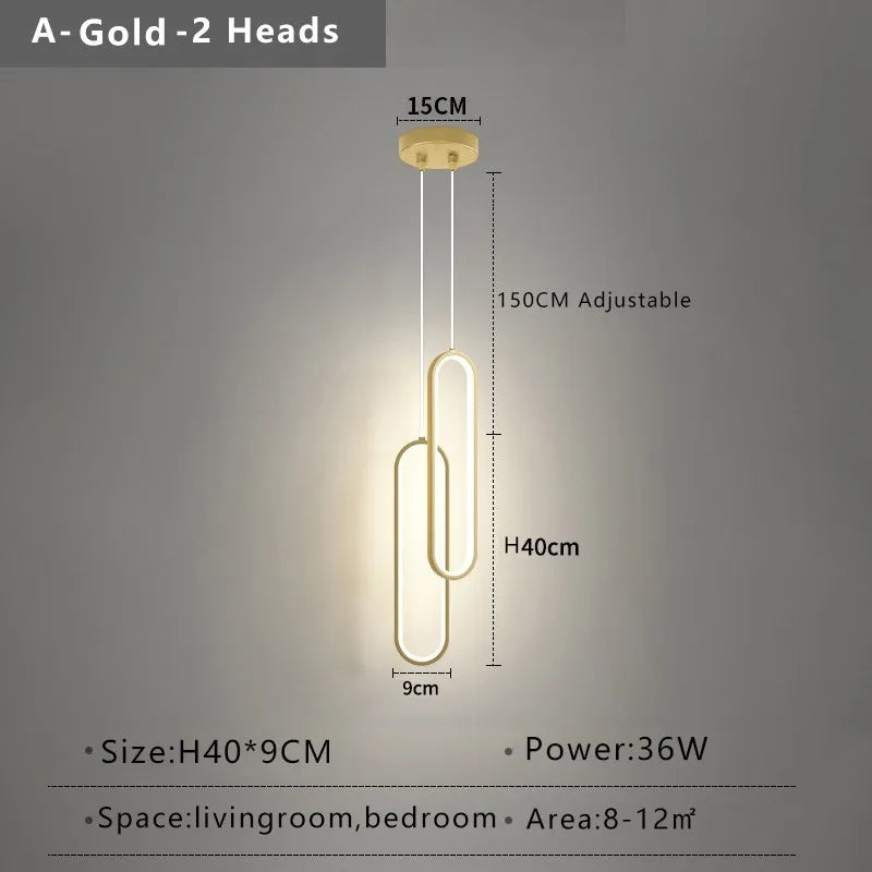 Pendant Light Gold-Lined Integrated LED & Adjustable Drop