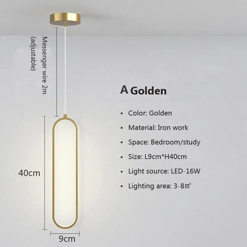 Pendant Light Gold-Lined Integrated LED & Adjustable Drop