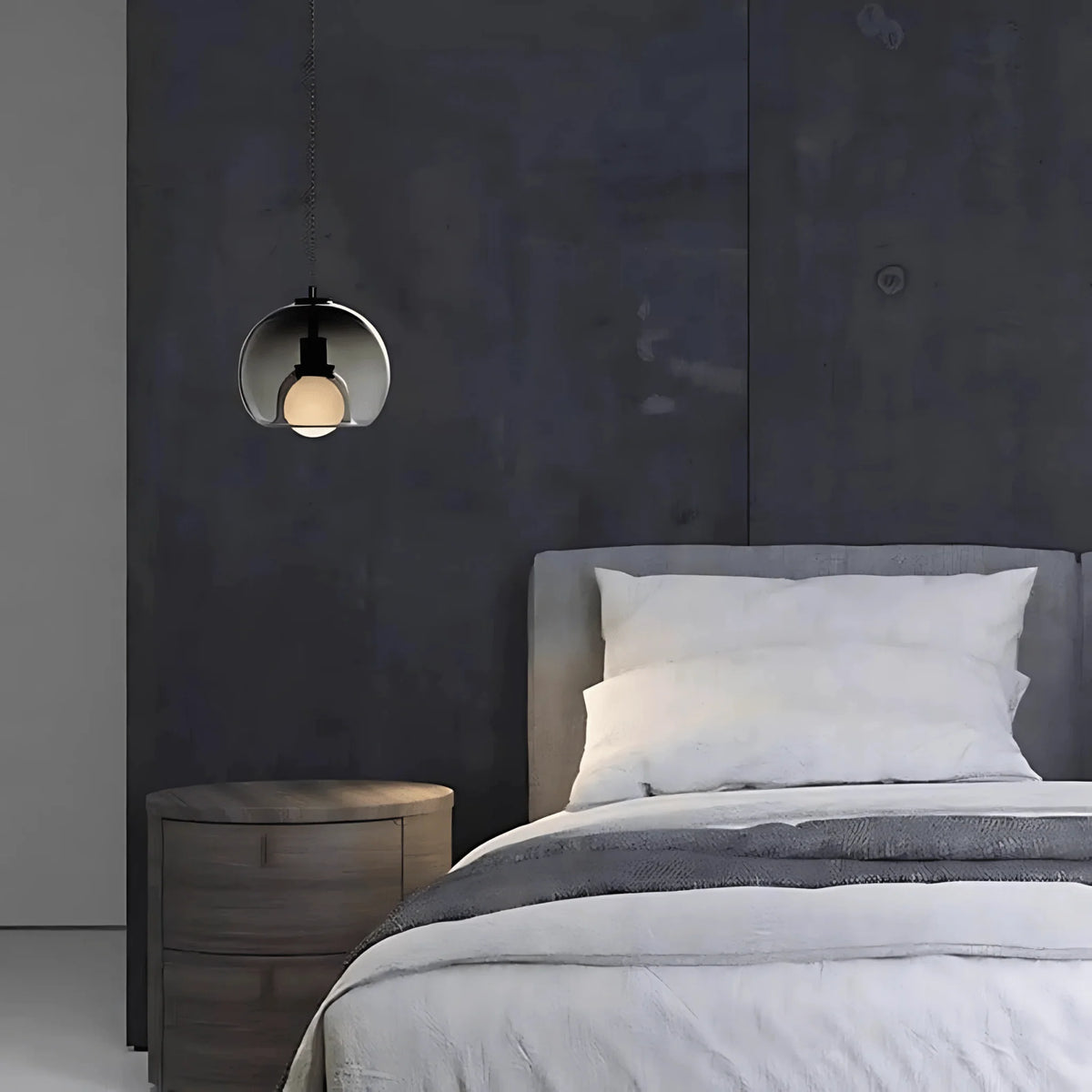 Pendant Light Handblown Glass Adjustable Drop & Standard Socket