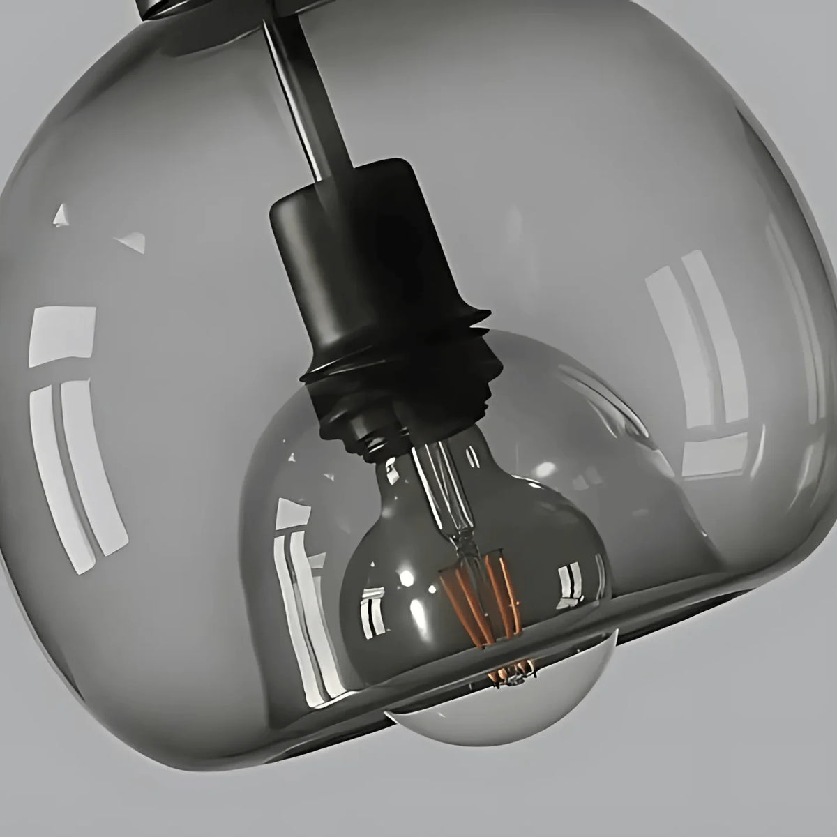 Pendant Light Handblown Glass Adjustable Drop & Standard Socket