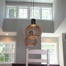Pendant Light Handcrafted Solid Wood Adjustable Drop