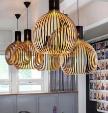 Pendant Light Handcrafted Solid Wood Adjustable Drop