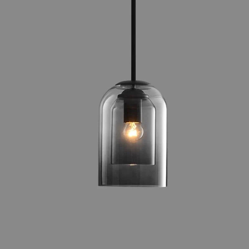 Pendant Light Nested Double Glass Shades Adjustable Drop