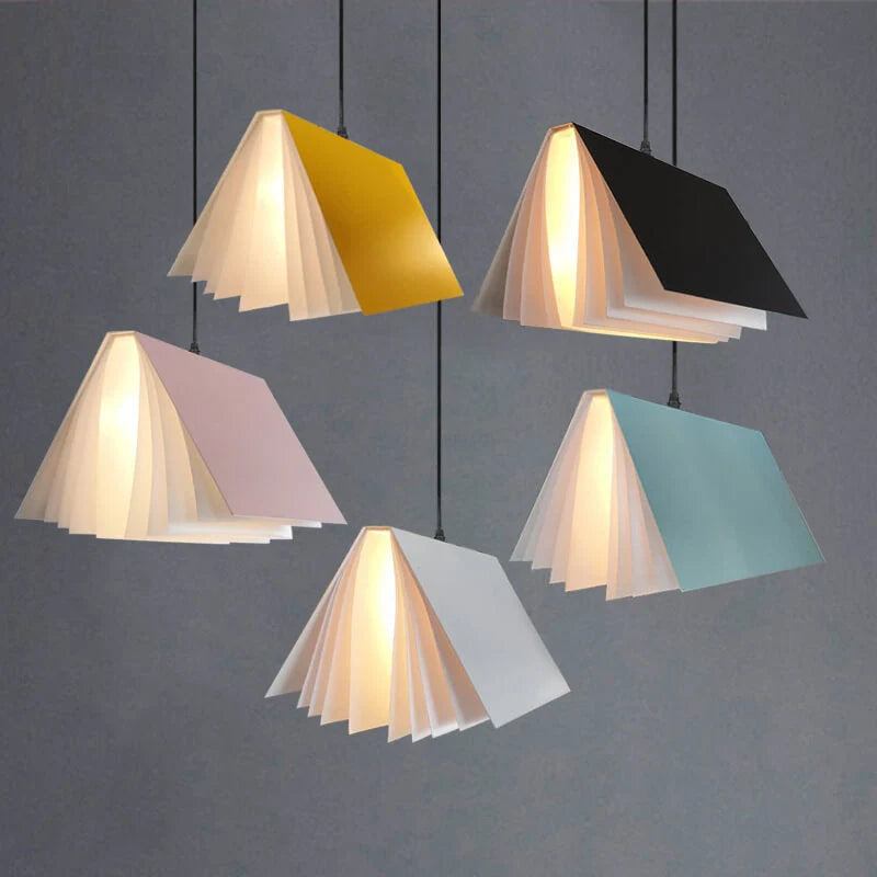 Pendant Light Open-Book Matte Shade Adjustable Cable