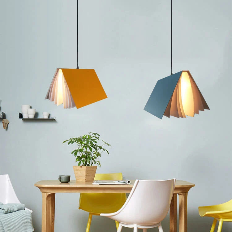 Pendant Light Open-Book Matte Shade Adjustable Cable