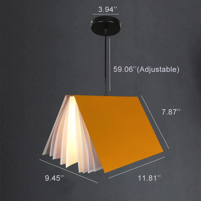 Pendant Light Open-Book Matte Shade Adjustable Cable