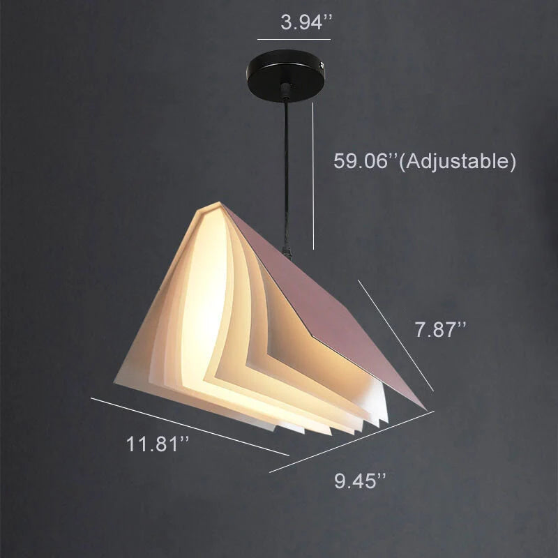 Pendant Light Open-Book Matte Shade Adjustable Cable