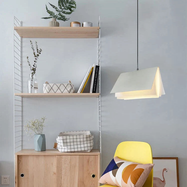 Pendant Light Open-Book Matte Shade Adjustable Cable
