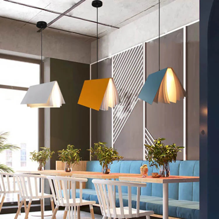 Pendant Light Open-Book Matte Shade Adjustable Cable