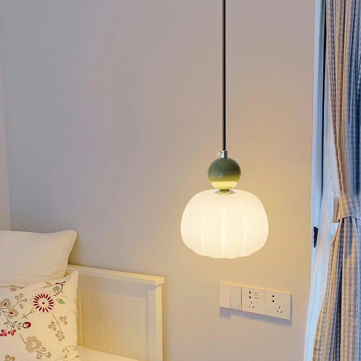 Pendant Light Organic Acrylic Satin Shade Adjustable Drop