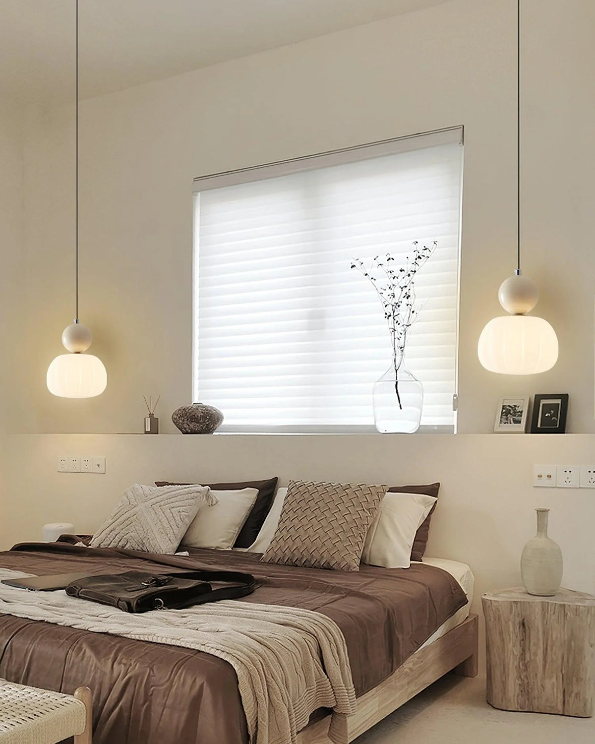 Pendant Light Organic Acrylic Satin Shade Adjustable Drop