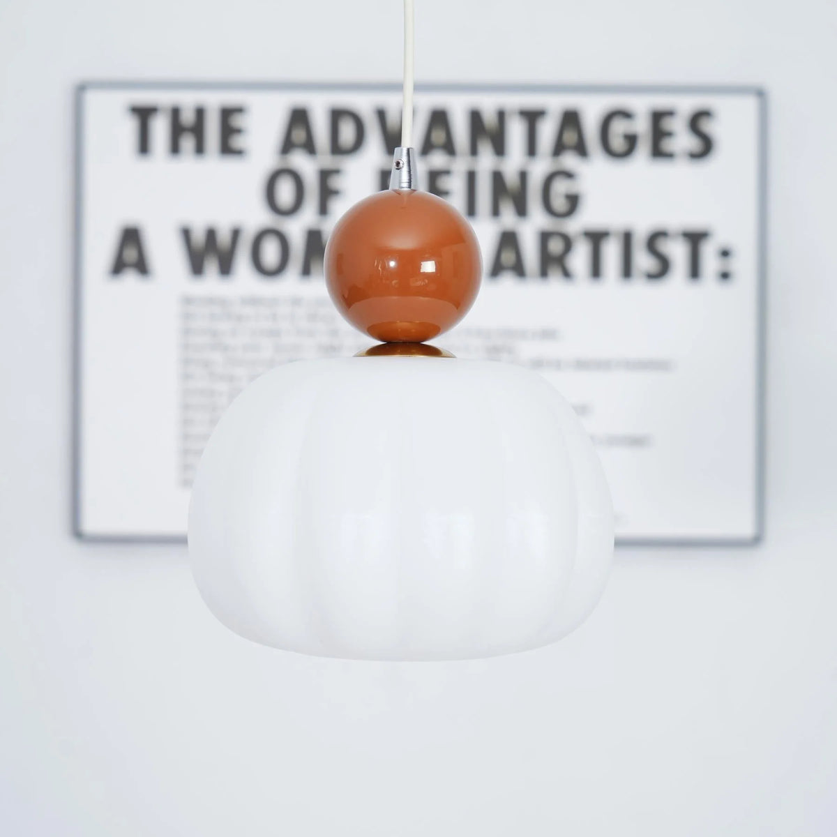 Pendant Light Organic Acrylic Satin Shade Adjustable Drop