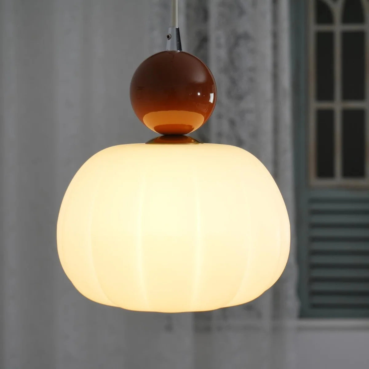 Pendant Light Organic Acrylic Satin Shade Adjustable Drop