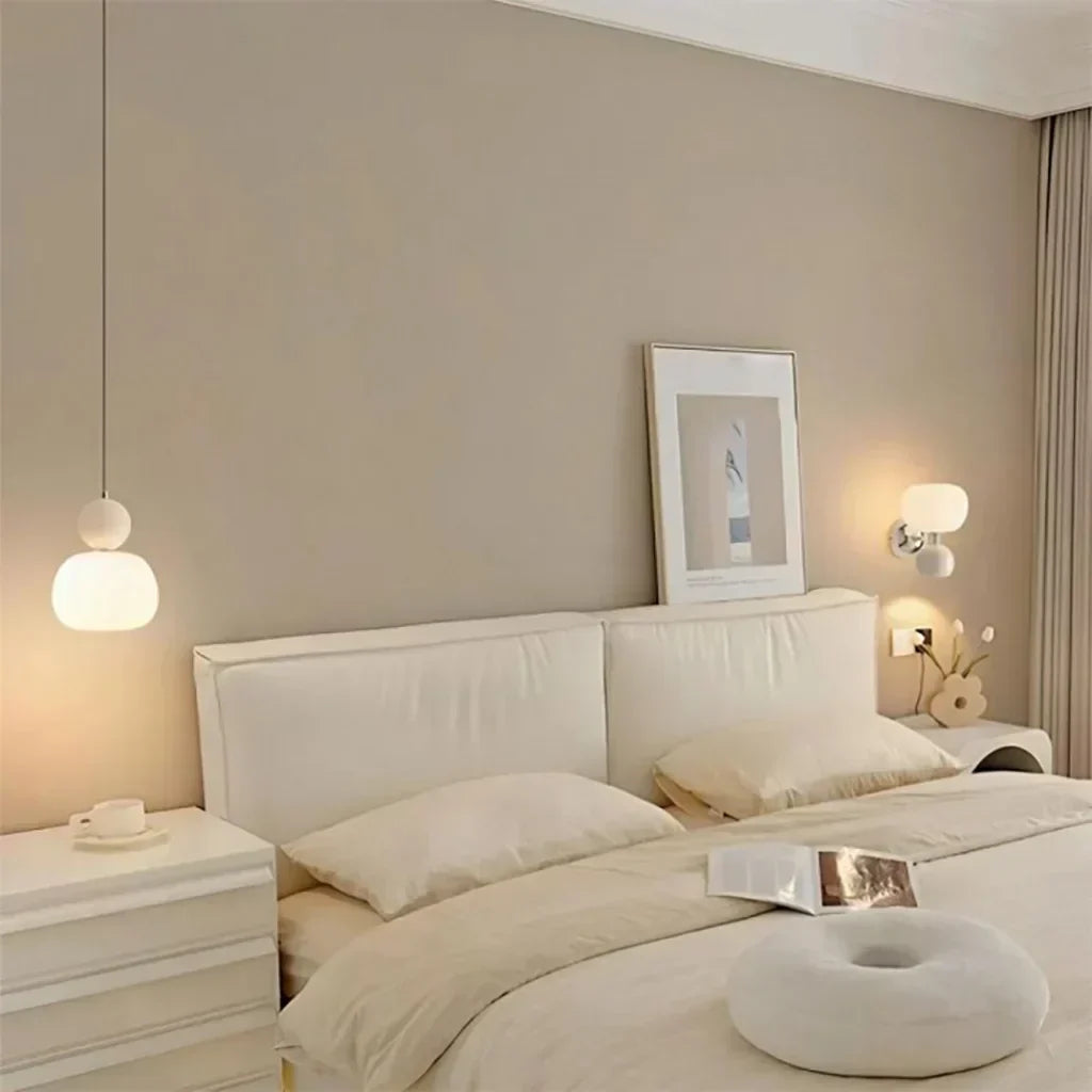 Pendant Light Ribbed Shade Integrated Warm LED & Reflective Interior