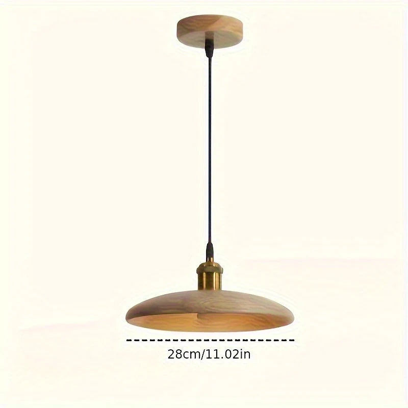 Pendant Light Solid Wood Warm Amber Glow Adjustable Drop