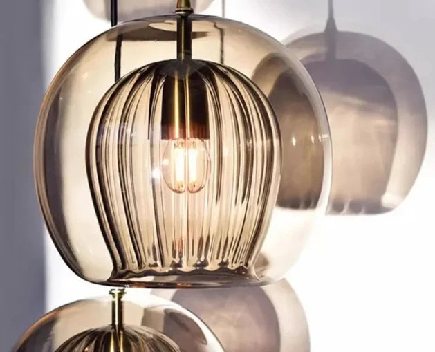 Pendant Light Treated Glass Diffused Light Adjustable Drop