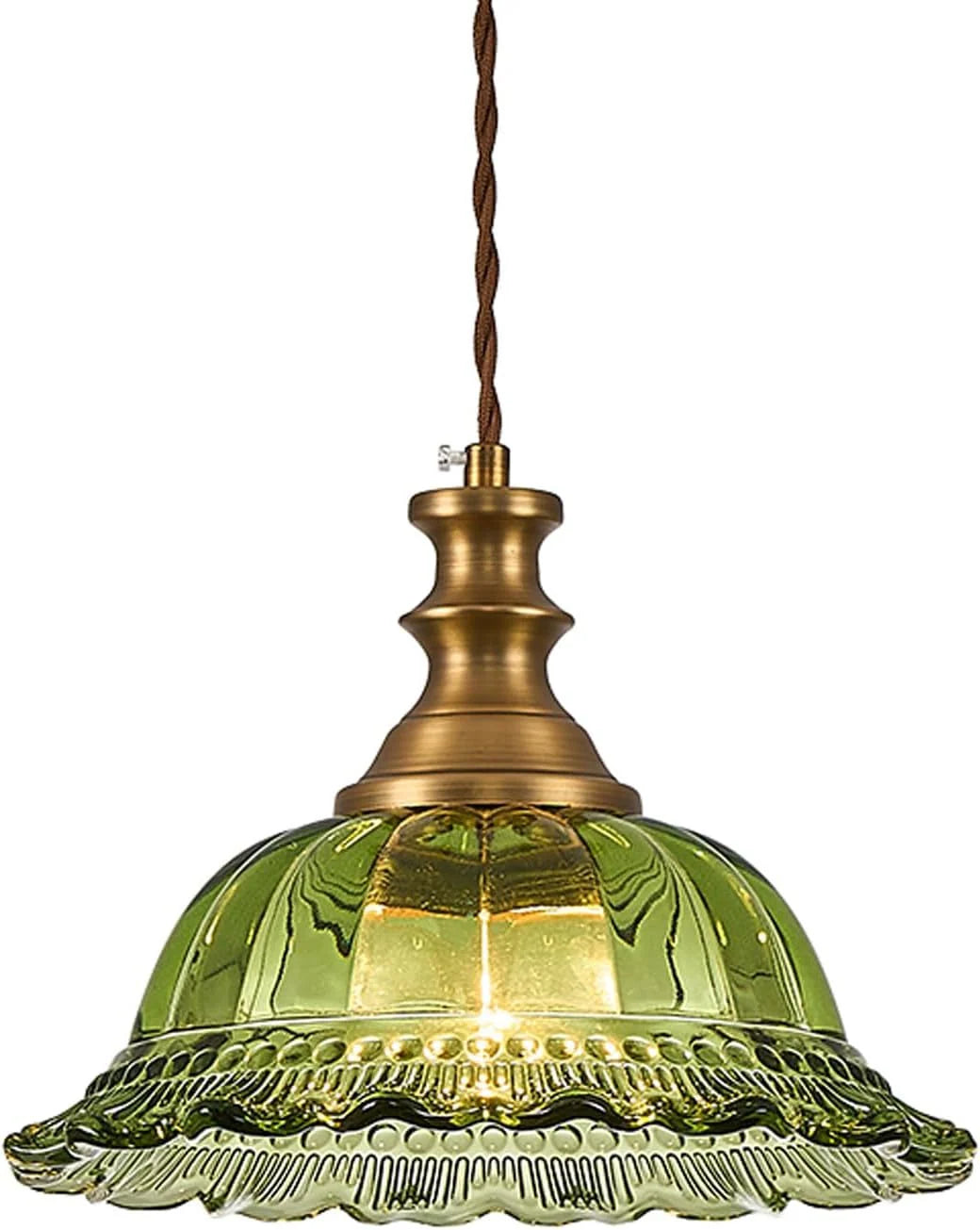 Pendant Light Vintage Glass Shade Adjustable Hanging Height LED Compatible