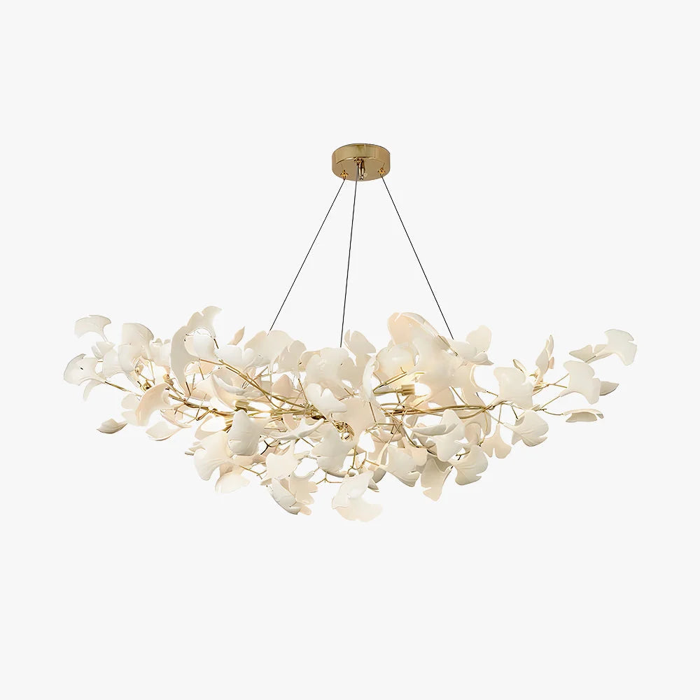 Pendant Light White Ceramic U-Shaped Design Adjustable Suspension